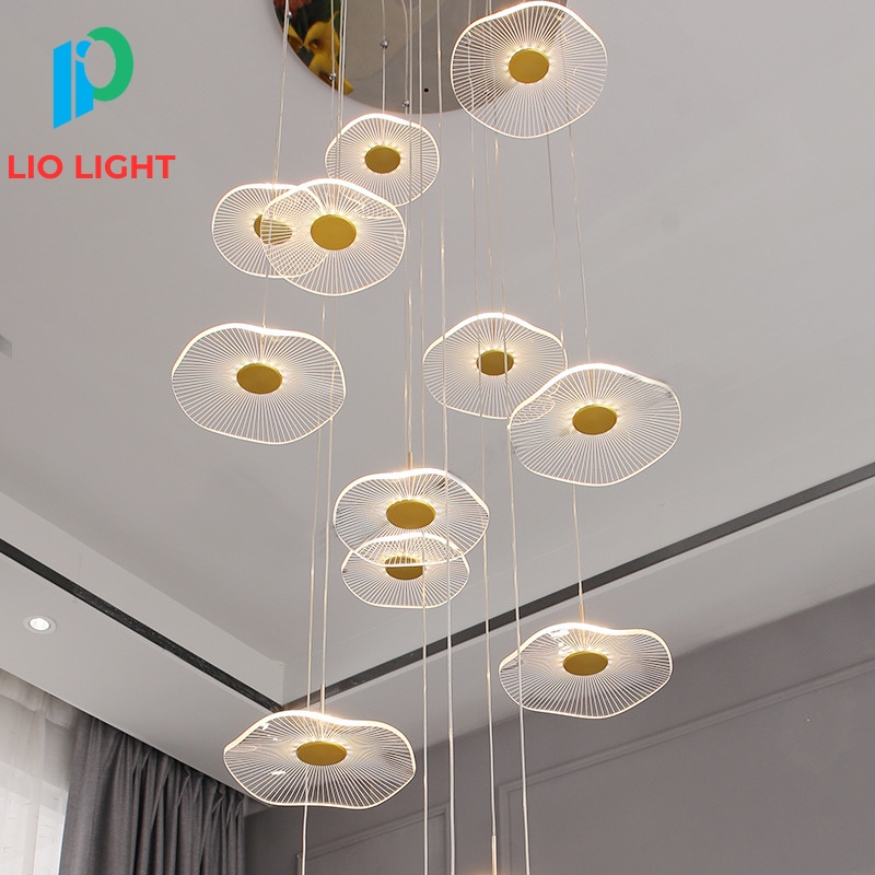 Đèn Thả Thông Tầng Đẹp Hình Lá Sen Sang Trọng Hiện Đại | LIO TT900