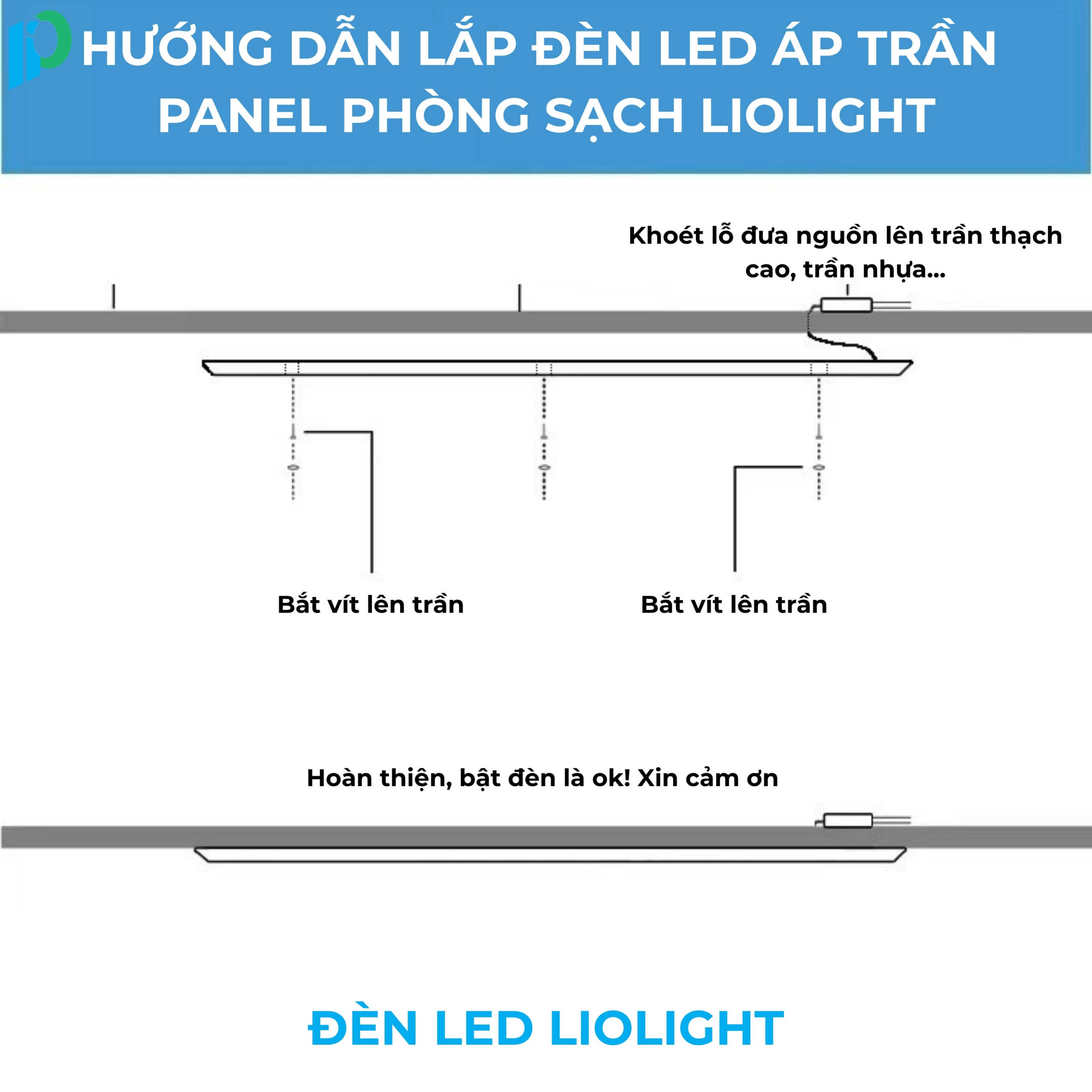 Cách lắp đặt đèn led panel phòng sạch