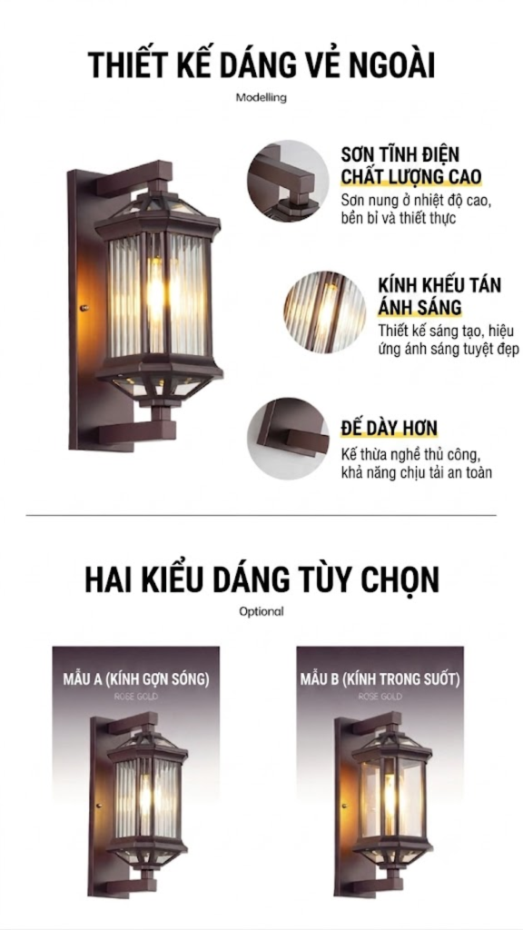 Đèn Tường Bát Giác Tân Cổ Điển Lio 1105