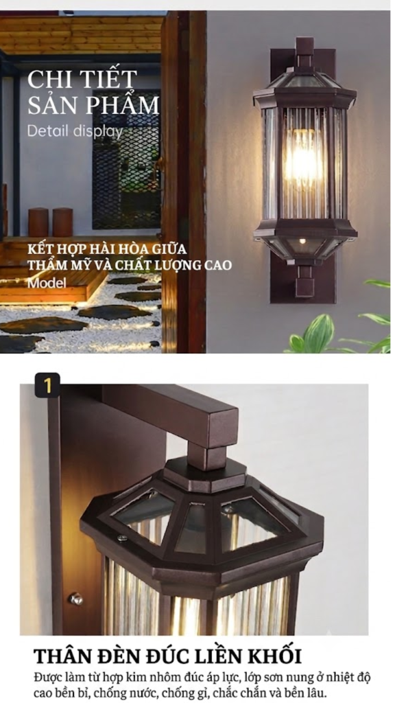 Đèn Tường Bát Giác Tân Cổ Điển Lio 1105